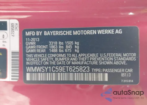 2014 Mini Roadster Cooper from USA, damaged, VIN WMWSY1C59ET625823